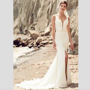 Mikaella Bridal Wedding Dress #2107 - Ivory/White/Nude, Size 12